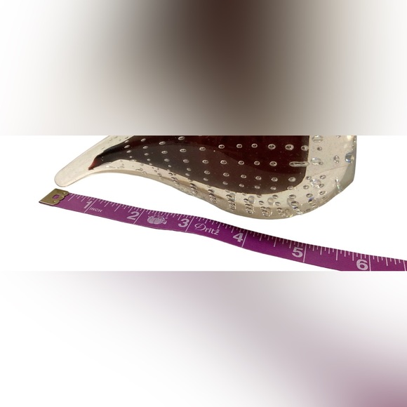 Adam Jablonski Vtg Art Glass Tear Drop Paperweight Brown 1998 Signed w/ Initials - Picture 8 of 8